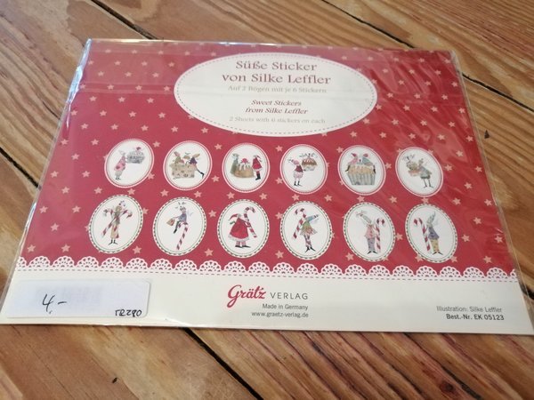 Set aus 12 Stickern mit Weihnachtsmotiv